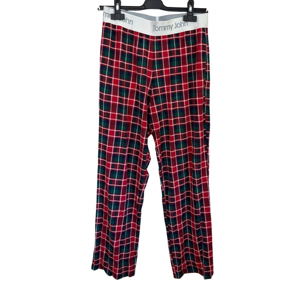 Tommy John Second Skin Pajama Lounge Pants Red Plaid Mens Size M Modal Stretch